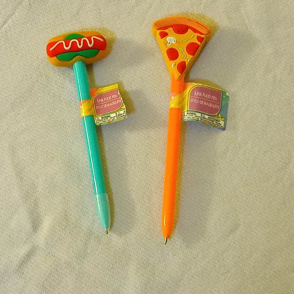 Junk food novelty pens hot dog and pizza Food-Themed Pens Set